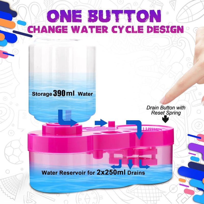 ACGASK 3-in-1 Paint Brush Cleaner Cup – Water Recycling Rinser with Holder & Palette | Multifunctional Acrylic Paint Water Cup for Kids & Artists | Art Supplies for Painting Station，Purple-red - Image 3